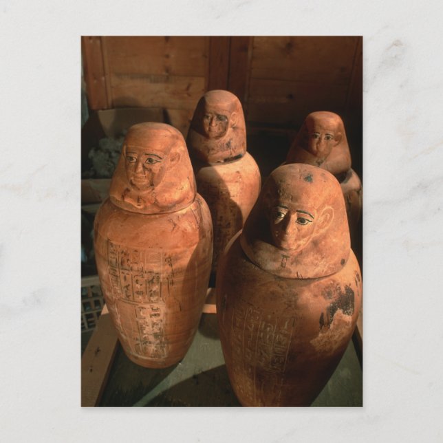 Egypt, 26th dynasty Canopic jars found in Abu Postcard (Front)