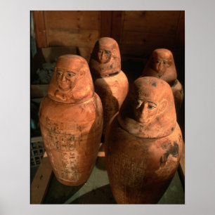 Egypt, 26th dynasty Canopic jars found in Abu Poster