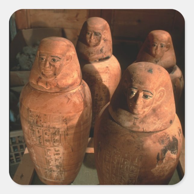Egypt, 26th dynasty Canopic jars found in Abu Square Sticker (Front)