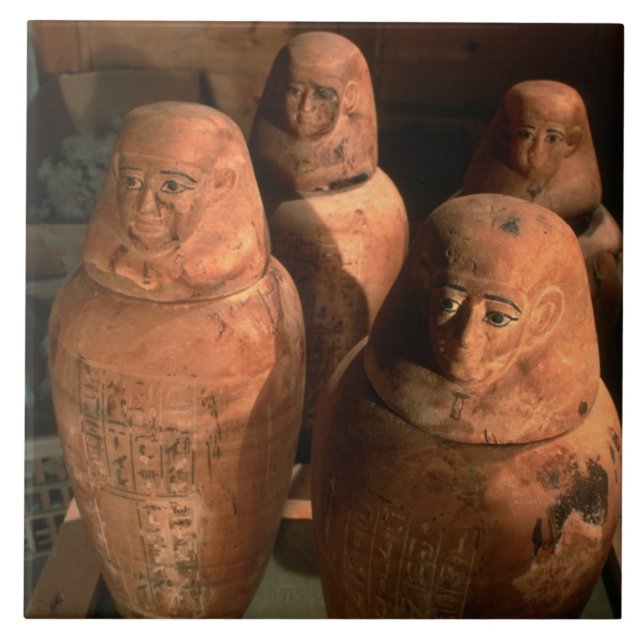 Egypt, 26th dynasty Canopic jars found in Abu Tile (Front)