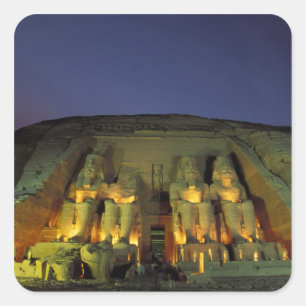 Egypt, Abu Simbel, Colossal figures of Ramesses Square Sticker