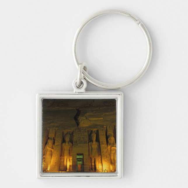 Egypt, Abu Simbel, Lighted facade of Small Key Ring (Front)