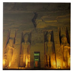 Egypt, Abu Simbel, Lighted facade of Small Tile