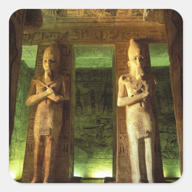 Egypt, Abu Simbel, Statue of Ramesses II, Square Sticker (Front)
