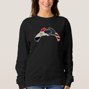 Egypt American USA Flag USA Egyptian Heart 1 Sweatshirt