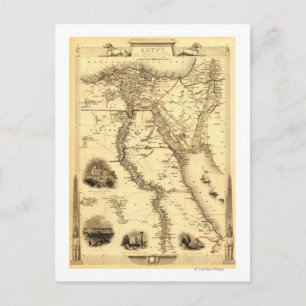 Egypt and ArabiaPanoramic MapEgypt Postcard