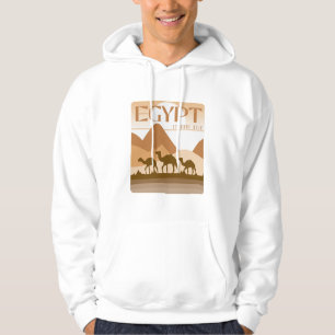 Egypt Animal Sunset Desert Minimal Landscape Art Hoodie