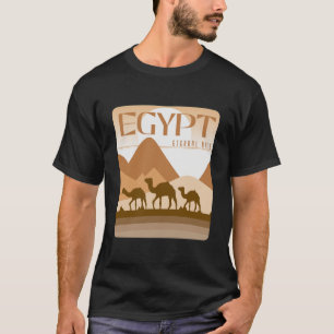 Egypt Animal Sunset Desert Minimal Landscape Art T-Shirt