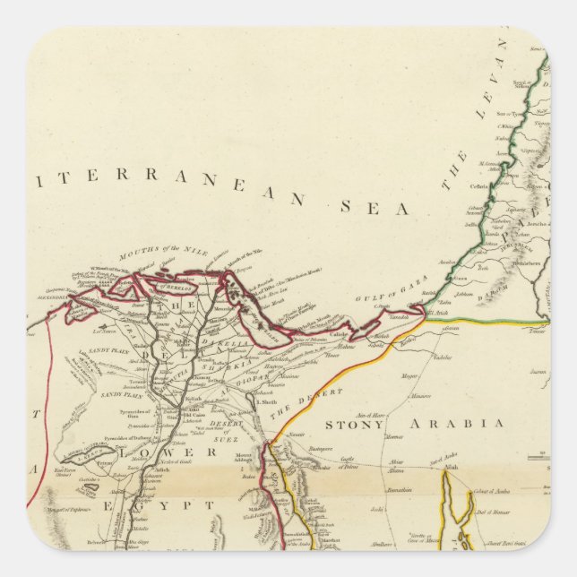 Egypt, Arabia, Palestine Square Sticker (Front)