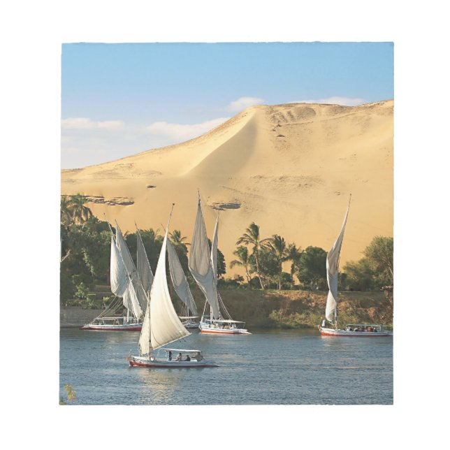 Egypt, Aswan, Nile River, Felucca sailboats, 2 Notepad (Front)