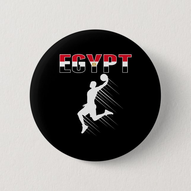 Egypt Basketball Fans Jersey - Egyptian Flag Slam  6 Cm Round Badge (Front)