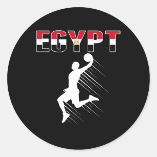 Egypt Basketball Fans Jersey - Egyptian Flag Slam Classic Round Sticker