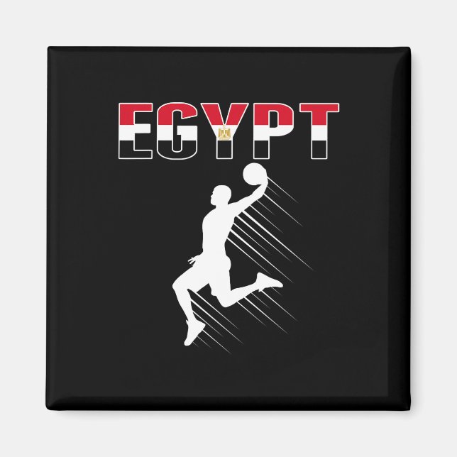 Egypt Basketball Fans Jersey - Egyptian Flag Slam  Magnet (Front)