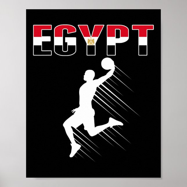 Egypt Basketball Fans Jersey - Egyptian Flag Slam  Poster (Front)
