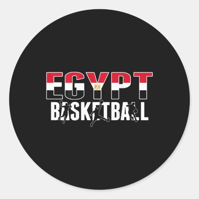 Egypt Basketball Fans Jersey Proud Egyptian Sport  Classic Round Sticker (Front)