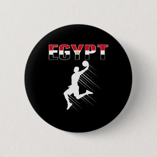 Egypt Bysketbyll Fans Jersey - Egyptian Flag Slam 6 Cm Round Badge