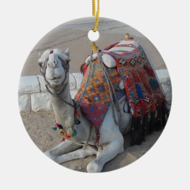 Egypt Camel Ceramic Tree Decoration (Front)