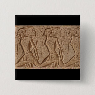 egypt carvings 15 cm square badge