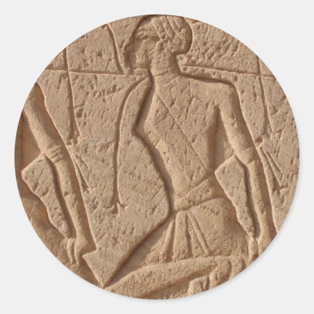 egypt carvings classic round sticker (Front)