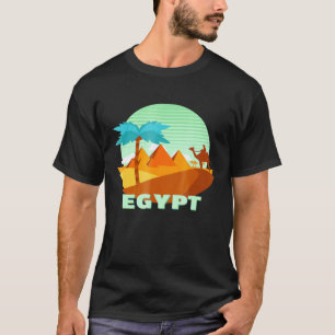 Egypt Country Pyramids Camel Palm Tree Souvenir T-Shirt