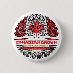 Egypt Egyptian Canadian Canada Tree Roots Flag 6 Cm Round Badge