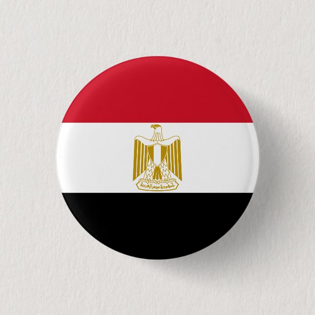 Egypt (Egyptian) Flag 3 Cm Round Badge (Front)
