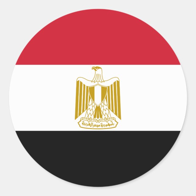 Egypt (Egyptian) Flag Classic Round Sticker (Front)