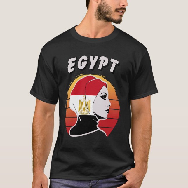 Egypt, Egyptian Flag, Egypt Girl, Egyptian Women E T-Shirt (Front)