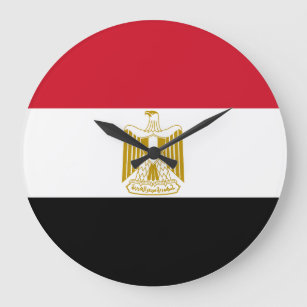 Egypt (Egyptian) Flag Large Clock