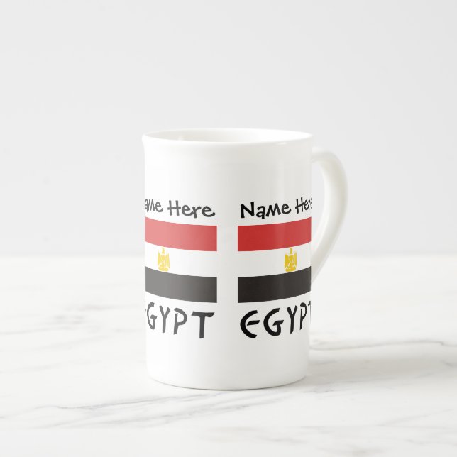 Egypt Egyptian Flag Personalised Bone China Mug (Front Right)