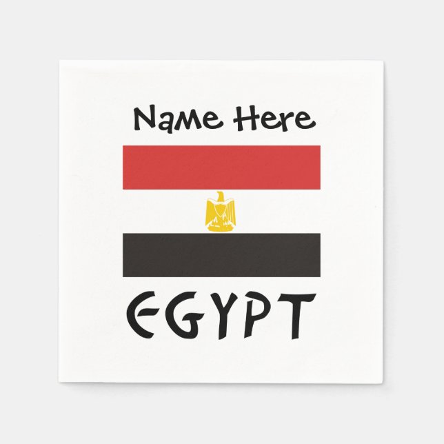 Egypt Egyptian Flag Personalised Name  Napkin (Front)