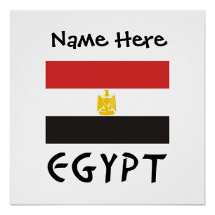 Egypt Egyptian Flag Personalised Name Poster