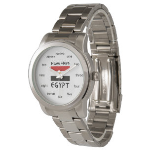 Egypt Egyptian Flag Personalised Name Watch