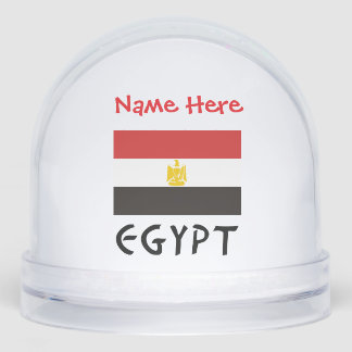 Egypt Egyptian Flag Red Personalised  Snowglobe