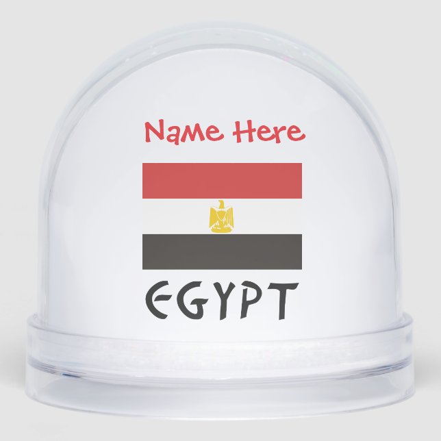 Egypt Egyptian Flag Red Personalised  Snowglobe (Front)