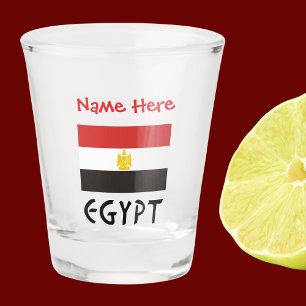 Egypt Egyptian Flag Red Personalized Shot Glass