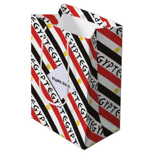 Egypt Egyptian Flag Tiled Personalised Name Medium Gift Bag