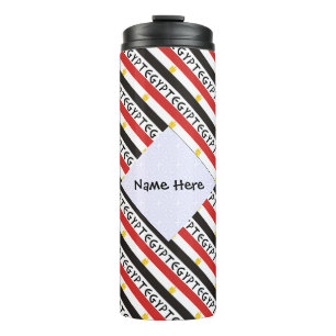 Egypt Egyptian Flag Tiled Personalised Name Thermal Tumbler