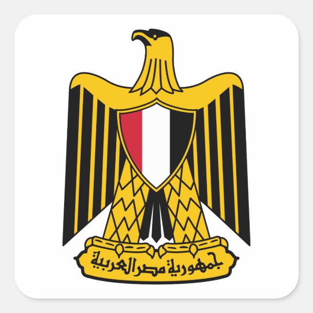 egypt emblem square sticker (Front)