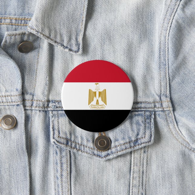 Egypt flag 7.5 cm round badge (In Situ)