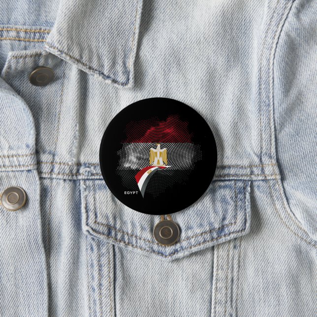 Egypt flag 7.5 cm round badge (In Situ)