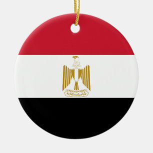 Egypt flag ceramic tree decoration