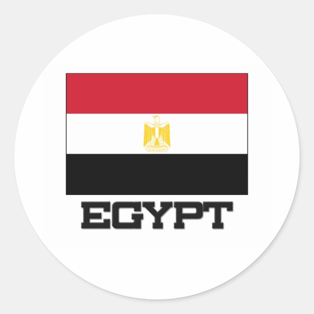 Egypt Flag Classic Round Sticker (Front)