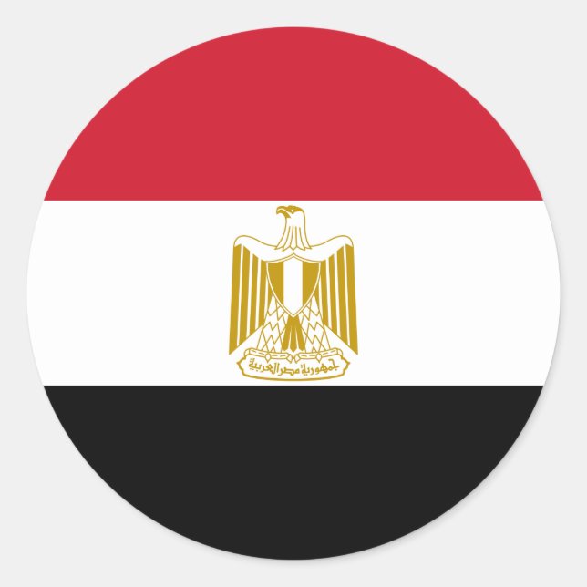 Egypt flag classic round sticker (Front)