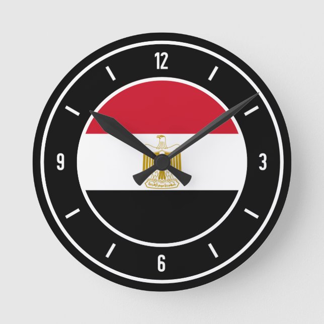 Egypt Flag Elegant Round Clock (Front)