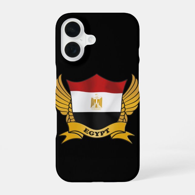 Egypt Flag Emblem iPhone 16 Case (Back)