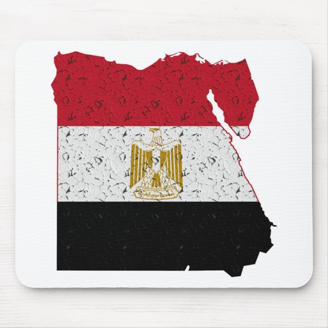 Egypt Flag Map Crackle Mouse Mat (Front)