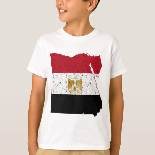 Egypt Flag Map Crackle T-Shirt