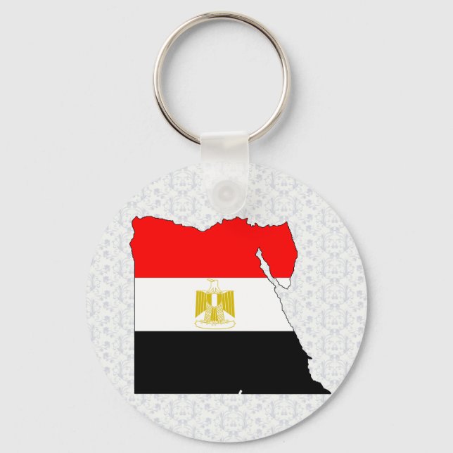 Egypt Flag Map full size Key Ring (Front)
