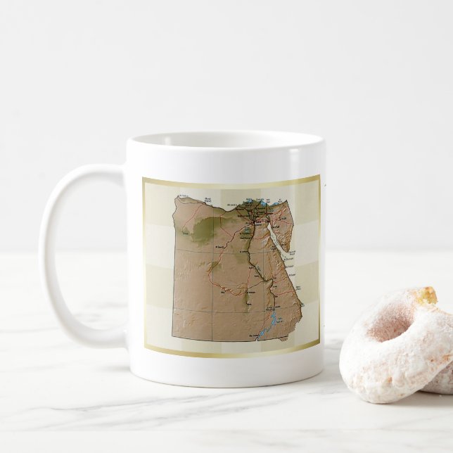 Egypt Flag + Map Mug (With Donut)